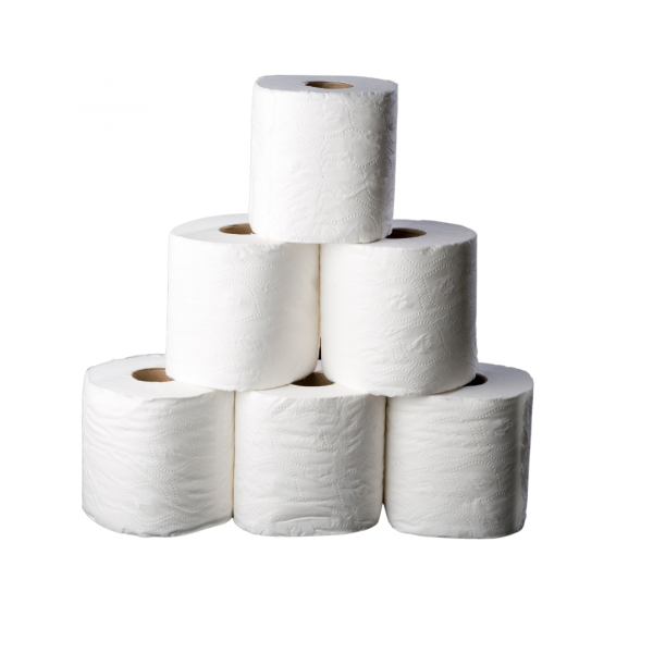 Rouleaux de papier toilette empilés