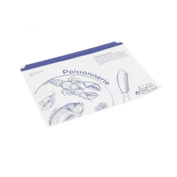 Sac adhésif pour emballage de poisson frais